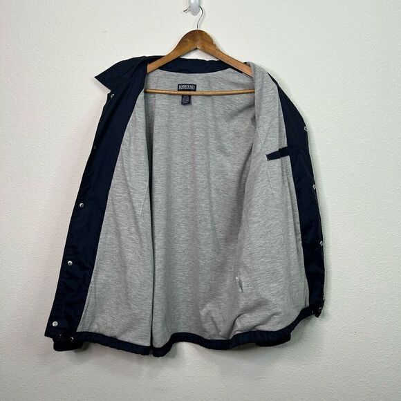 Land’s End Men’s Navy Blue Jacket Windbreaker Nylon Coat Full Snaps Size L 42-44 - Picture 9 of 11